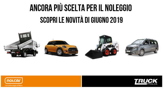 noleggio auto veicoli commerciali miniescavatori